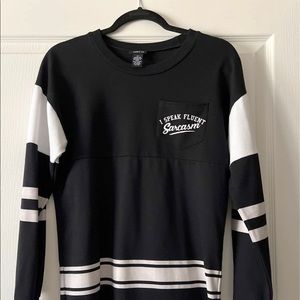 Black & White Bling Long Sleeve T-shirt
